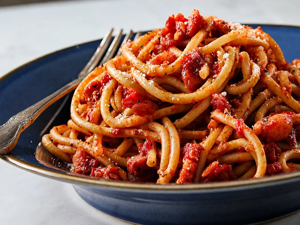 Bucatini all'amatriciana, il piatto del segno Pesci secondo l'oroscopo alimentare